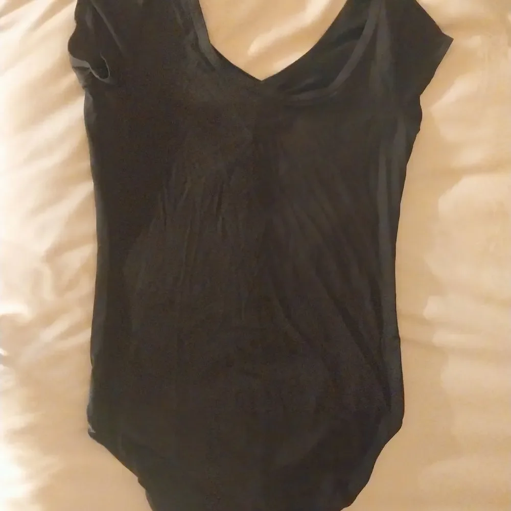 Girl's Danskin Black Capped Sleeve Dance Leotard